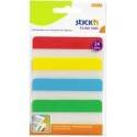 Stick index plastic transp. cu margine color 38 x 76 mm, 4 x 20 file/set, Stick"n - 4 culori neon