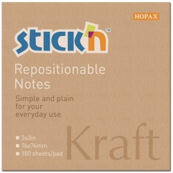 Notes autoadeziv 76 x 76 mm, 100 file, Stick"n - kraft