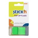 Film index autoadeziv 45 x 25mm, 50 file/set, cu dispenser, Stick"n Pop-up - verde