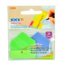 Stick index plastic 38 x 38 mm, 20/set, index sageata, tab hartie color, Stick"n Arrow Tabs