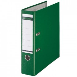 Biblioraft A4, plastifiat PP/paper, margine metalica 80 mm, LEITZ 180 - verde