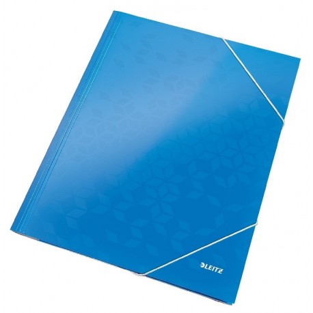 Mapa carton cu elastic LEITZ Wow - albastru metalizat