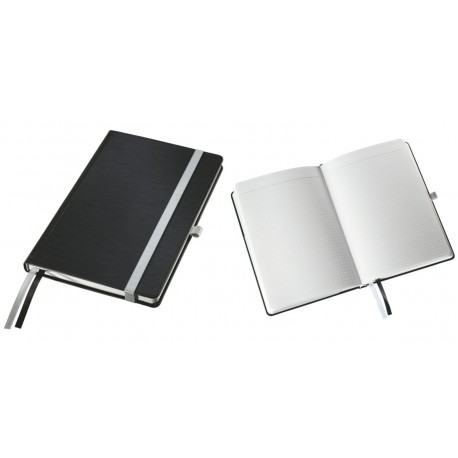 Caiet de birou A5, LEITZ Style, coperti carton rigid - negru satin, hartie crem - matematica
