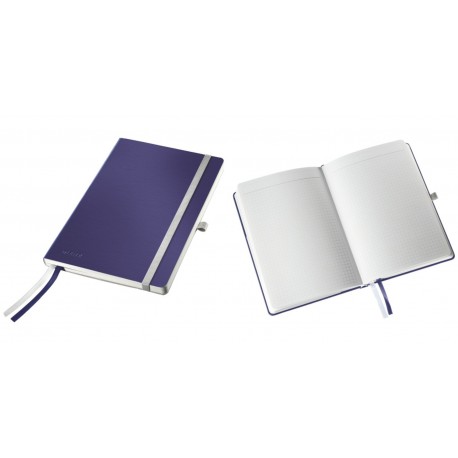 Caiet de birou A5, LEITZ Style, coperti flexibile - albastru titan, hartie crem - matematica