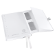 Caiet de birou A6, LEITZ Style, coperti flexibile - alb arctic, hartie crem - dictando