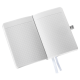 Caiet de birou A6, LEITZ Style, coperti flexibile - alb arctic, hartie crem - matematica