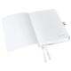 Caiet de birou A6, LEITZ Style, coperti flexibile - alb arctic, hartie crem - matematica