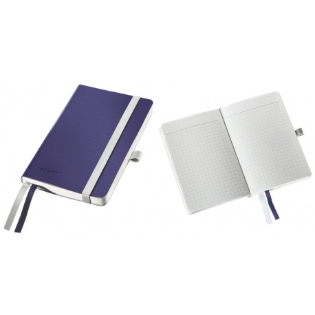 Caiet de birou A6, LEITZ Style, coperti flexibile - albastru titan, hartie crem - matematica