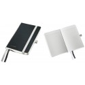 Caiet de birou A6, LEITZ Style, coperti flexibile - negru satin, hartie crem - matematica