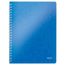 Caiet de birou Leitz WOW, PP, A4, matematica - albastru metalizat