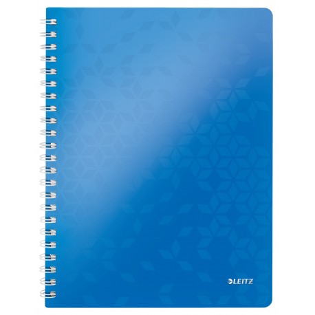Caiet de birou Leitz WOW, PP, A4, matematica - albastru metalizat