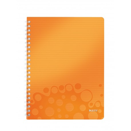 Caiet de birou Leitz WOW, PP, A4, matematica - portocaliu metalizat