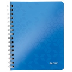 Caiet de birou Leitz WOW, PP, A5, matematica -, albastru metalizat