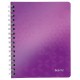 Caiet de birou Leitz WOW, PP, A5, matematica - mov metalizat