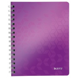 Caiet de birou Leitz WOW, PP, A5, matematica - mov metalizat