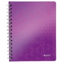 Caiet de birou Leitz WOW, PP, A5, matematica - mov metalizat