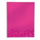 Caiet de birou LEITZ Wow Get Organized, PP, A4, dictando - roz metalizat