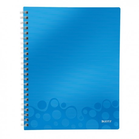 Caiet de birou LEITZ Wow Get Organized, PP, A4, dictando - albastru metalizat