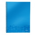 Caiet de birou LEITZ Wow Get Organized, PP, A4, dictando - albastru metalizat