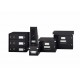 Suport cu 3 sertare, din carton laminat, LEITZ Click & Store - negru