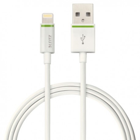 Cablu de date LEITZ Complete Lightning, port USB, 2 m - alb