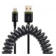 Cablu de date spiralat LEITZ Complete Lightning, port USB, 1 m - negru