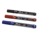 Marker permanent Stabilo Mark-4-all, varf retezat, 1 - 4 mm, albastru