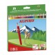 Creioane colorate, cutie carton, 24 culori/set, ALPINO