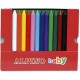 Creioane cerate, cutie carton, 12 culori/set, ALPINO Baby
