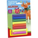 Plastilina standard, 6 + 2 neon x 17 gr./blister, ALPINO - 8 culori asortate