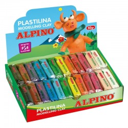 Display plastilina standard, 24 x 50gr./display, ALPINO - 12 culori asortate