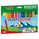 Creioane cerate din plastic, cutie carton, 24 culori/cutie, Plasti ALPINO