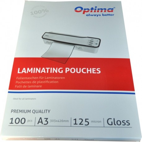 Folie pentru laminare, A3 125 microni 100buc/top Optima