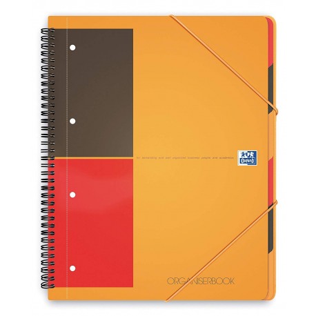 Caiet cu spirala A4+, OXFORD International Organiserbook, 80 file-80g/mp, 4 perf., coperta PP - dict