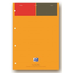 Blocnotes A4+, OXFORD International Notepad, 80 file-90g/mp, 4 perf., coperta carton - dictando