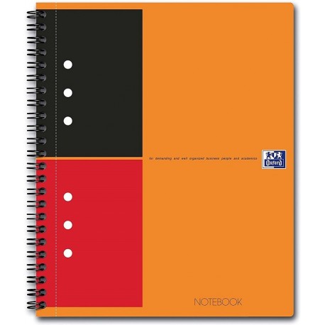 Caiet cu spirala A5+, OXFORD Int. Notebook, 80 file-80g/mp, 10 perf., coperta carton rigid - dictand