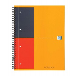 Caiet cu spirala A4+, OXFORD Int. Notebook, 80 file-80g/mp, 4 perf., coperta carton rigid - dictando
