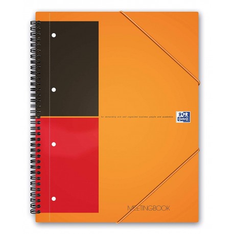 Caiet cu spirala A4+, OXFORD International Meetingbook, 80 file-80g/mp, 4 perf., coperta PP - dictan