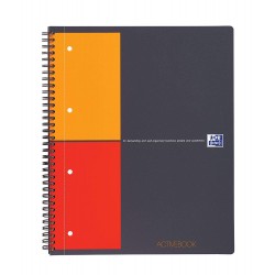 Caiet cu spirala A4+, OXFORD International Activebook, 80 file-80g/mp, 4 perf., coperta PP - mate