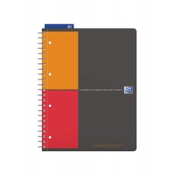 Caiet cu spirala A4+, OXFORD International Managerbook, 80 file-90g/mp, 4 perf., coperta PP - velin