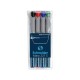 Universal non-permanent marker SCHNEIDER Maxx 221 S, varf 0.4mm, 4 culori/set - (N, R, A, V)