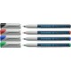 Universal non-permanent marker SCHNEIDER Maxx 221 S, varf 0.4mm, 4 culori/set - (N, R, A, V)