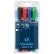 Permanent marker SCHNEIDER Maxx 130, varf rotund 1-3mm, 4 culori/set - (N, R, A, V)