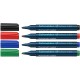 Permanent marker SCHNEIDER Maxx 130, varf rotund 1-3mm, 4 culori/set - (N, R, A, V)