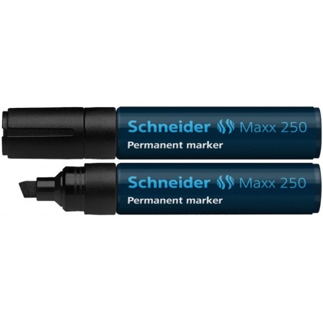 Permanent marker SCHNEIDER Maxx 250, varf tesit 2+7mm - negru