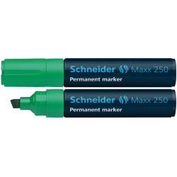 Permanent marker SCHNEIDER Maxx 250, varf tesit 2+7mm - verde