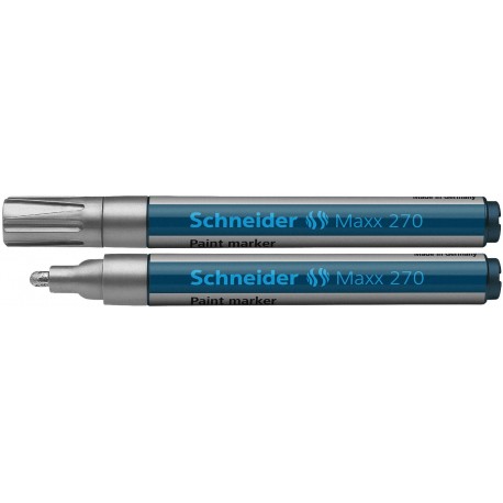 Marker cu vopsea SCHNEIDER Maxx 270, varf rotund 1-3mm - argintiu