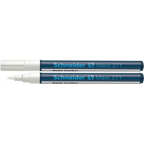 Marker cu vopsea SCHNEIDER Maxx 271, varf rotund 1-2mm - alb