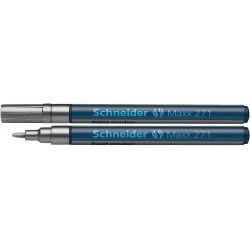 Marker cu vopsea SCHNEIDER Maxx 271, varf rotund 1-2mm - argintiu