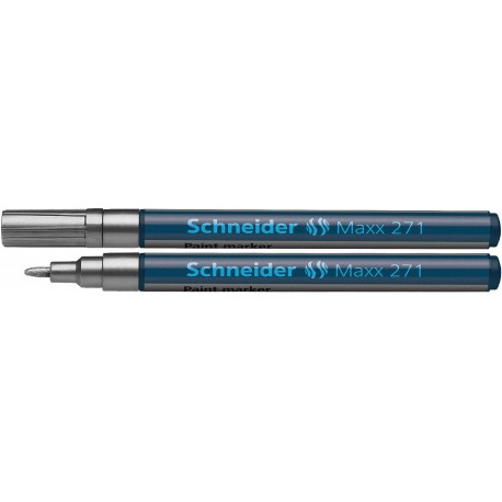 Marker cu vopsea SCHNEIDER Maxx 271, varf rotund 1-2mm - argintiu